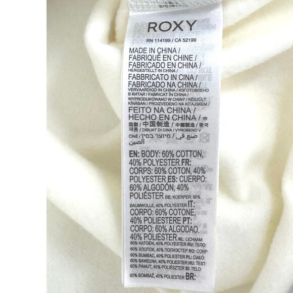 Roxy X Ron X Jon Lineup Oversized Cropped Crew Neck Raw Hem Sweatshirt Medium - Picture 10 of 10